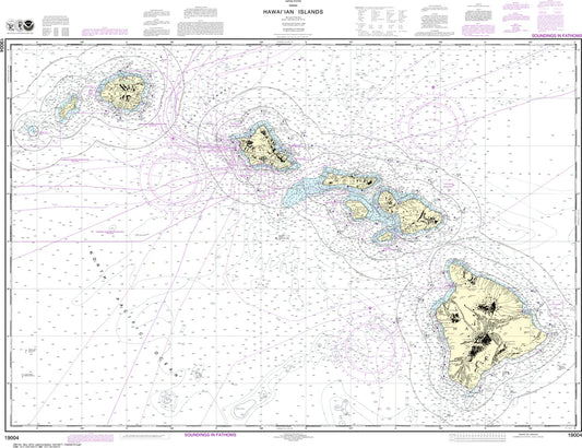 Hawai'ian Islands Nautical Chart #19004