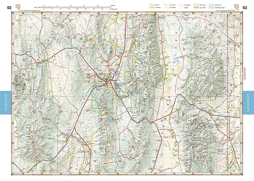Nevada Road & Recreation Atlas by Benchmark Maps - Map Detail