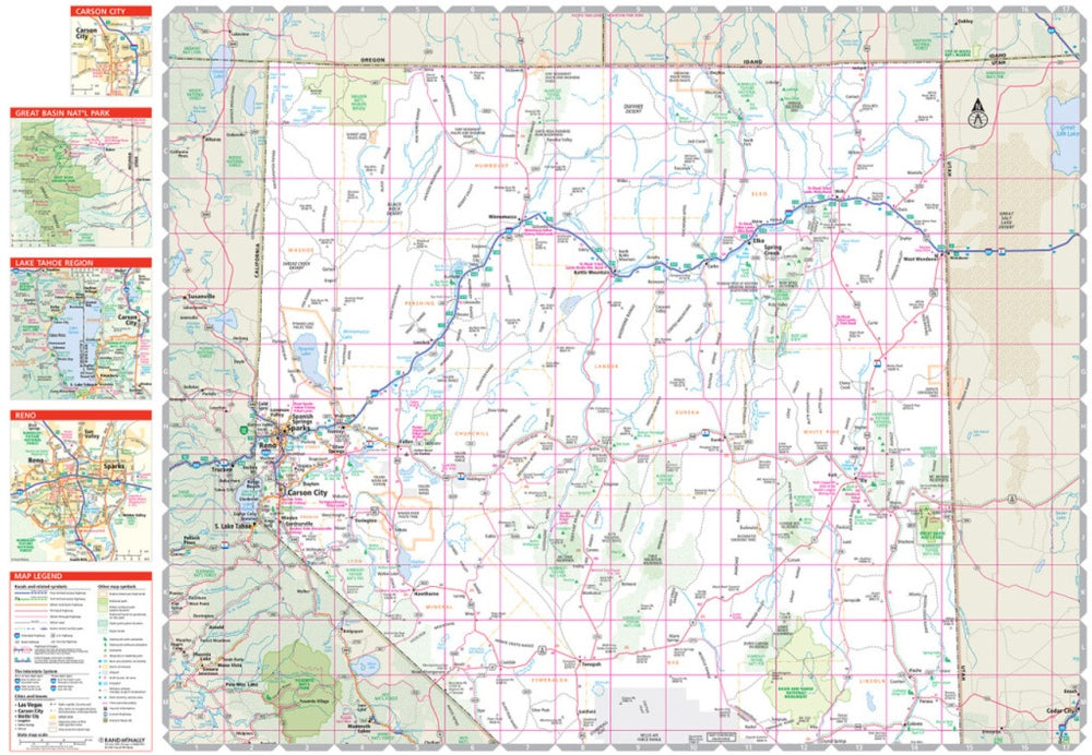 Nevada State Highway Folded Map by Rand McNally (Easy to Read) - North Map
