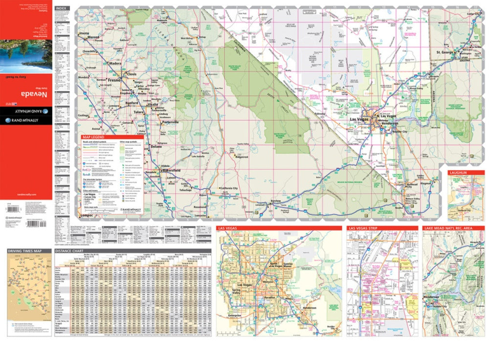 Nevada State Highway Folded Map by Rand McNally (Easy to Read) - South Map