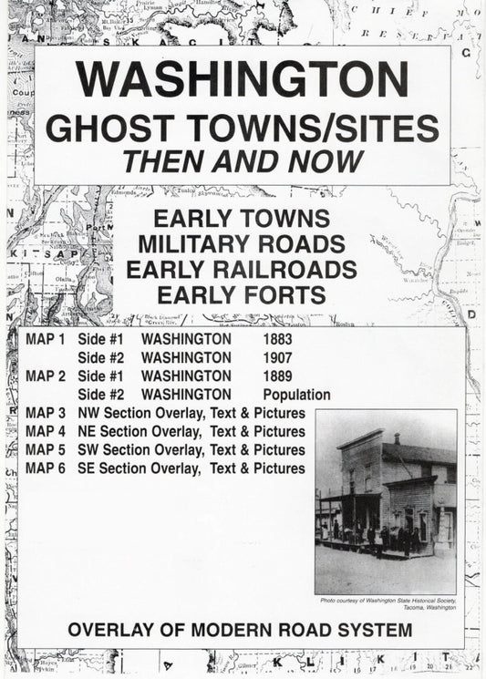 Washington State Ghost Towns / Sites Then and Now Map - Cover