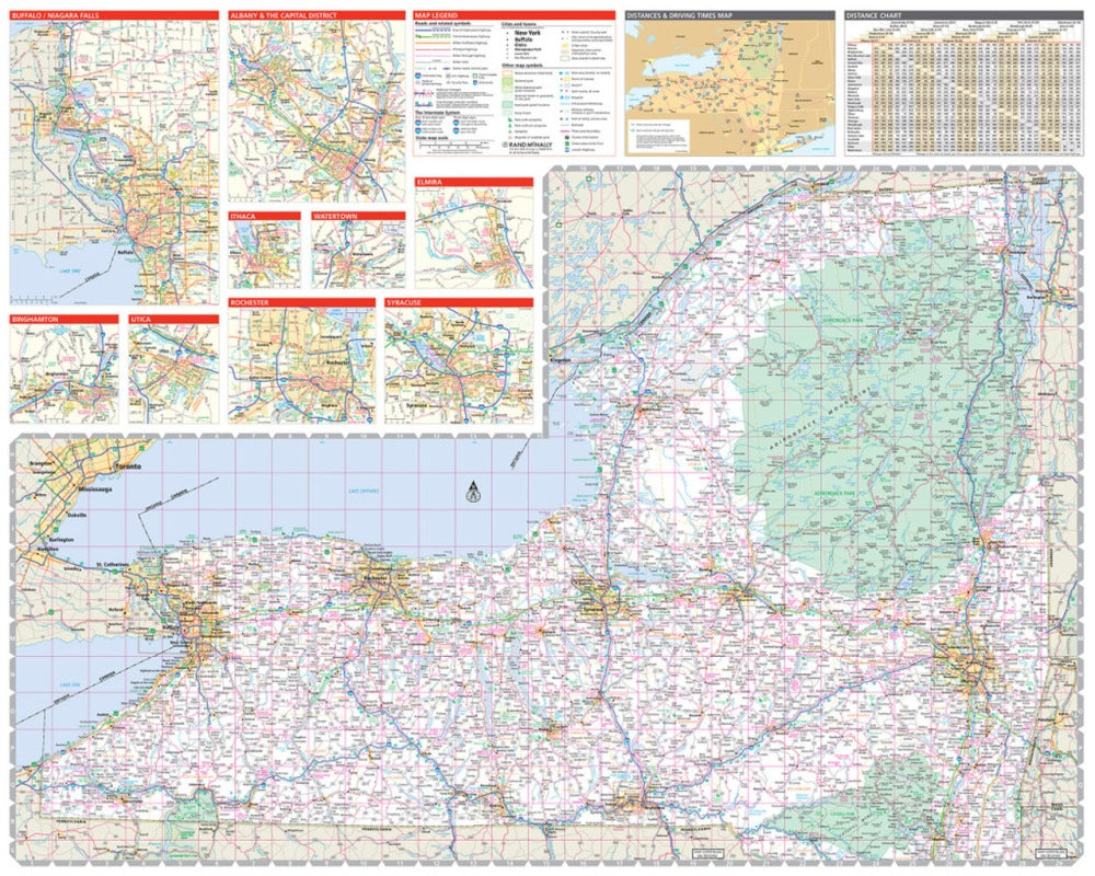 New York State Highway Folded Map by Rand McNally (Easy to Read) - North Map