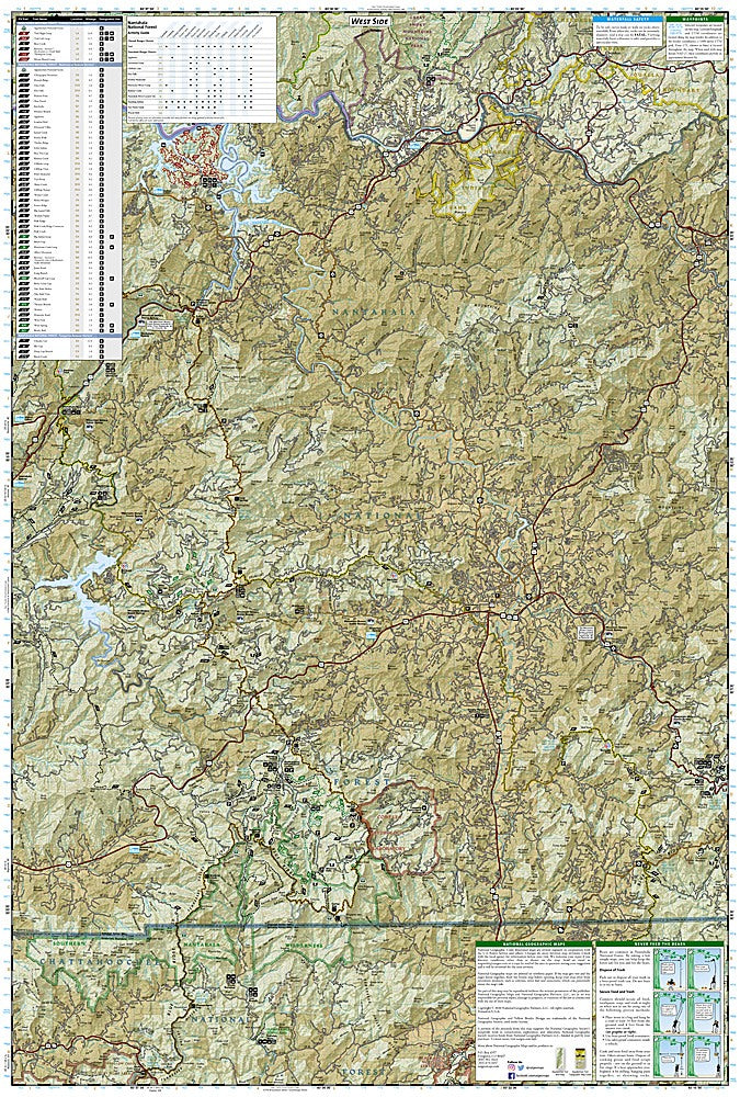 Nantahala & Cullasaja Gorges Trails Illustrated Topographic Map #785 - Map Detail