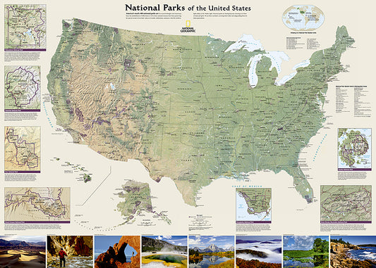 National Parks of the United States Wall Map by National Geographic
