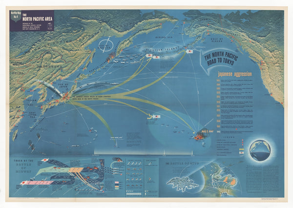 World War II Naval War Map 4 - The North Pacific Area – Metsker Maps