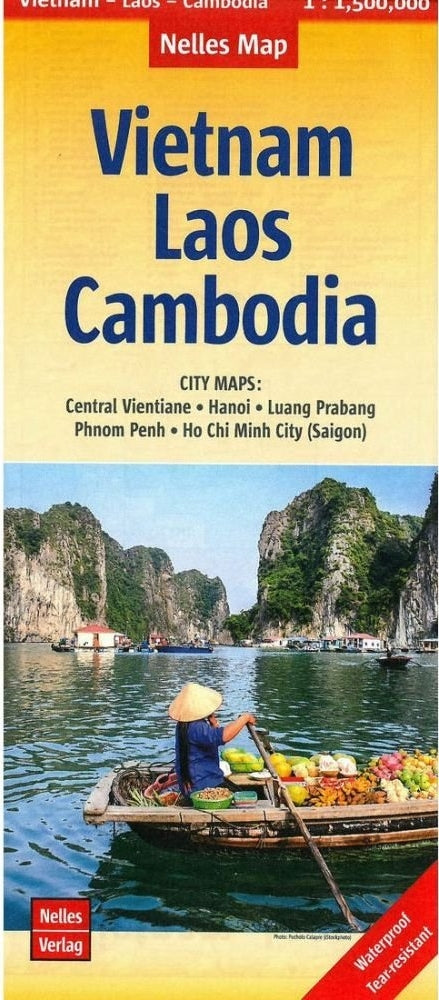 Vietnam, Laos & Cambodia Travel Map by Nelles
