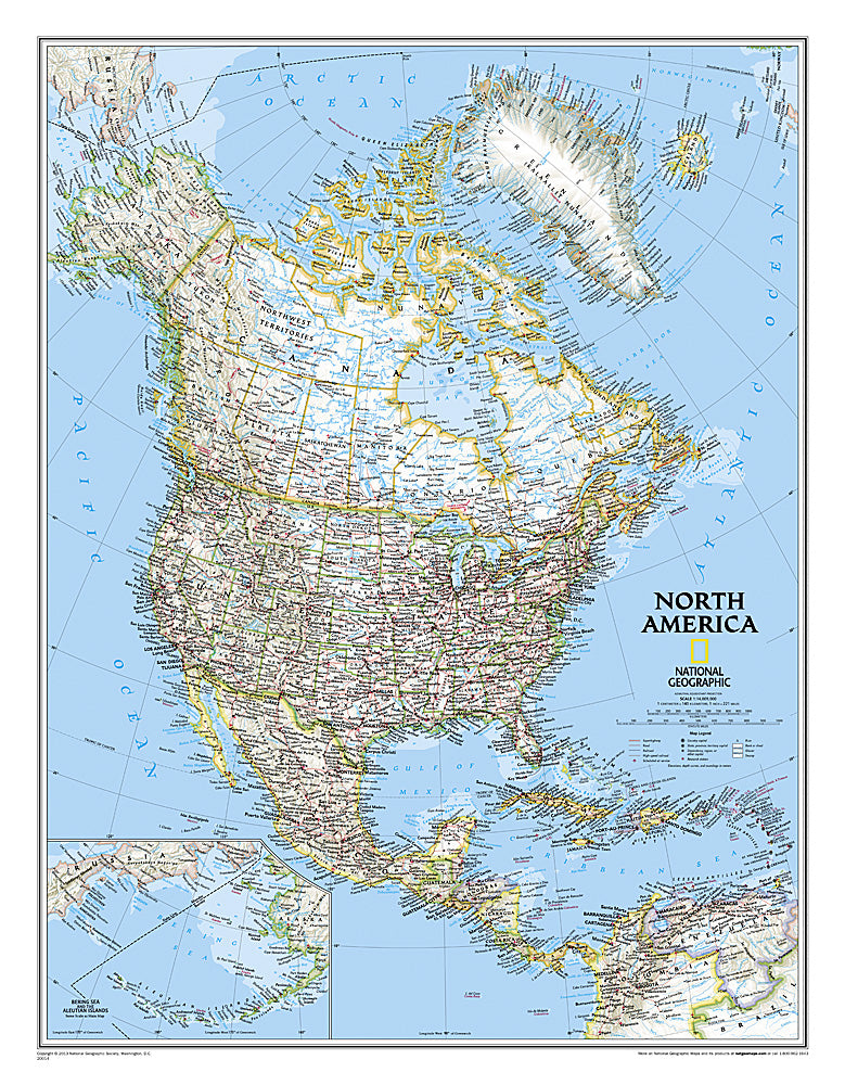 North America Wall Map by National Geographic