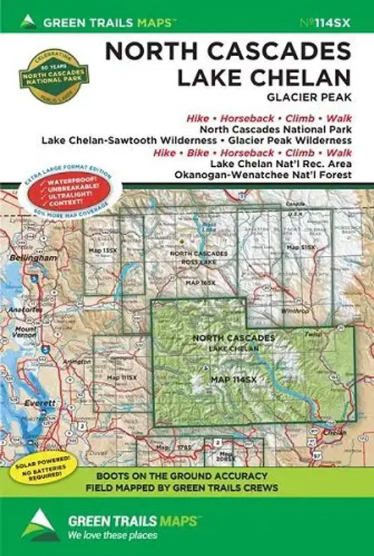 North Cascades / Lake Chelan, WA - Green Trails Map #114SX