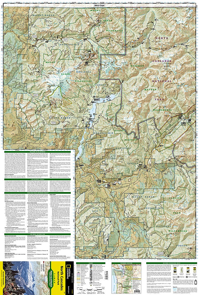North Cascades National Park Trails Illustrated Topographic Map #223 - Map Detail (West)