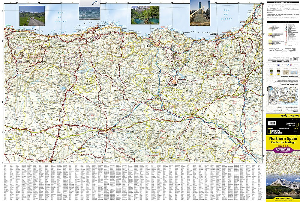 Northern Spain & Camino de Santiago Adventure Travel Map by National Geographic - Map Detail