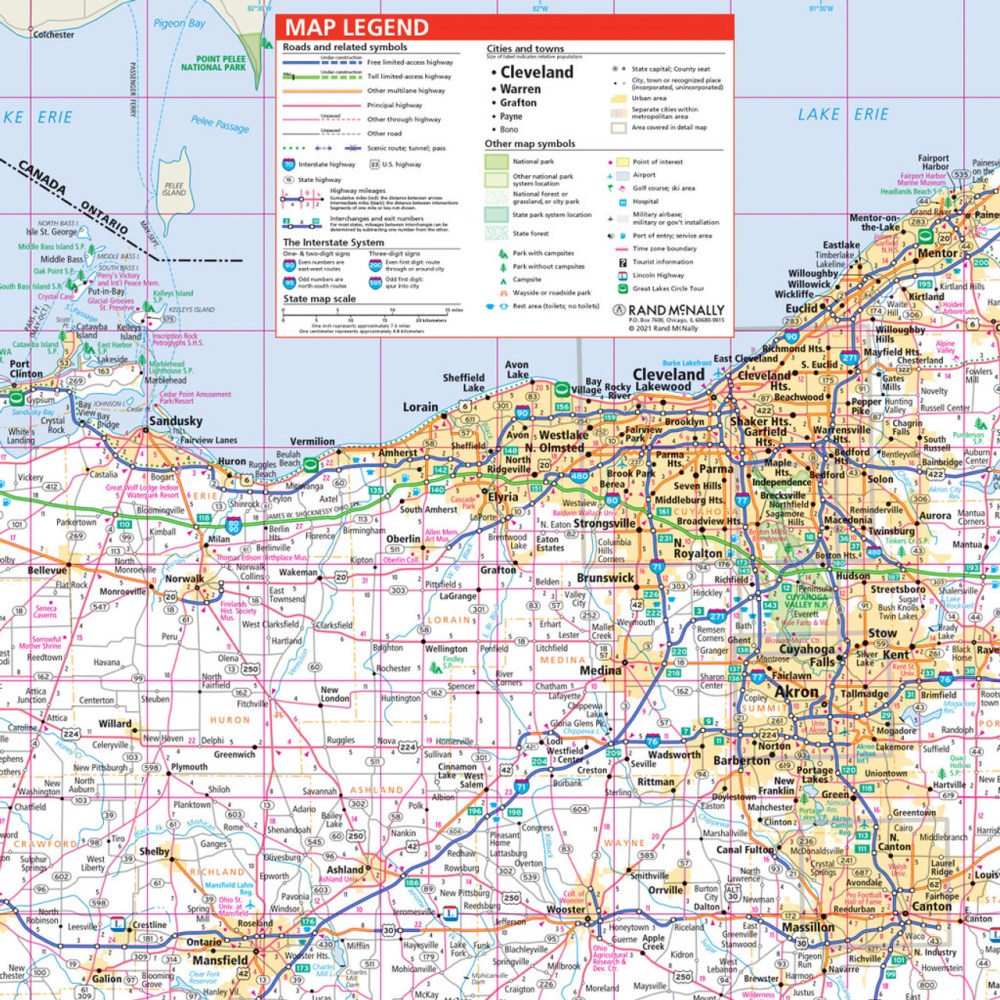 Fly Ohio Map Ohio State Highway Folded Map by Rand McNally - Easy to Read – Metsker Maps