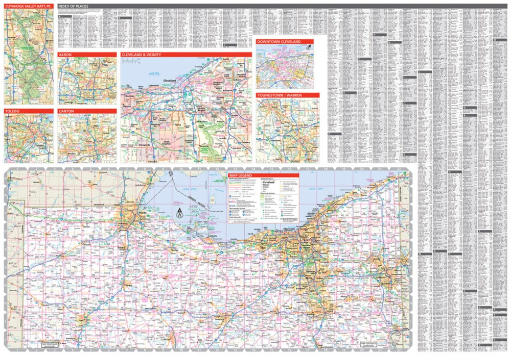 Ohio State Highway Folded Map By Rand McNally Easy To Read Metsker Maps OH Highway Map RMC ETR NorthMap 