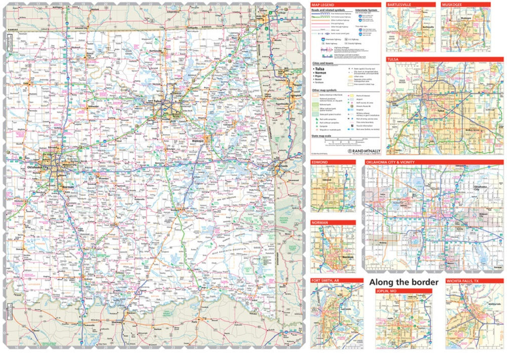 Oklahoma State Highway Folded Map by Rand McNally (Easy to Read) - East Map
