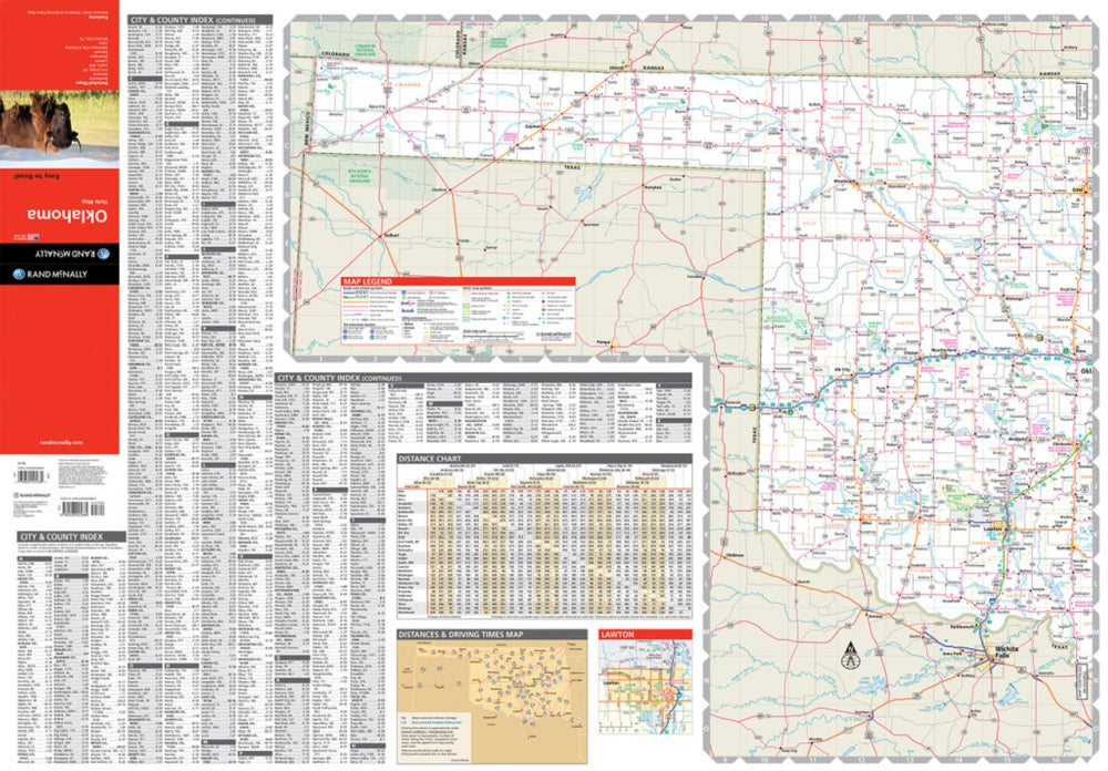 Oklahoma State Highway Folded Map by Rand McNally (Easy to Read) - West Map