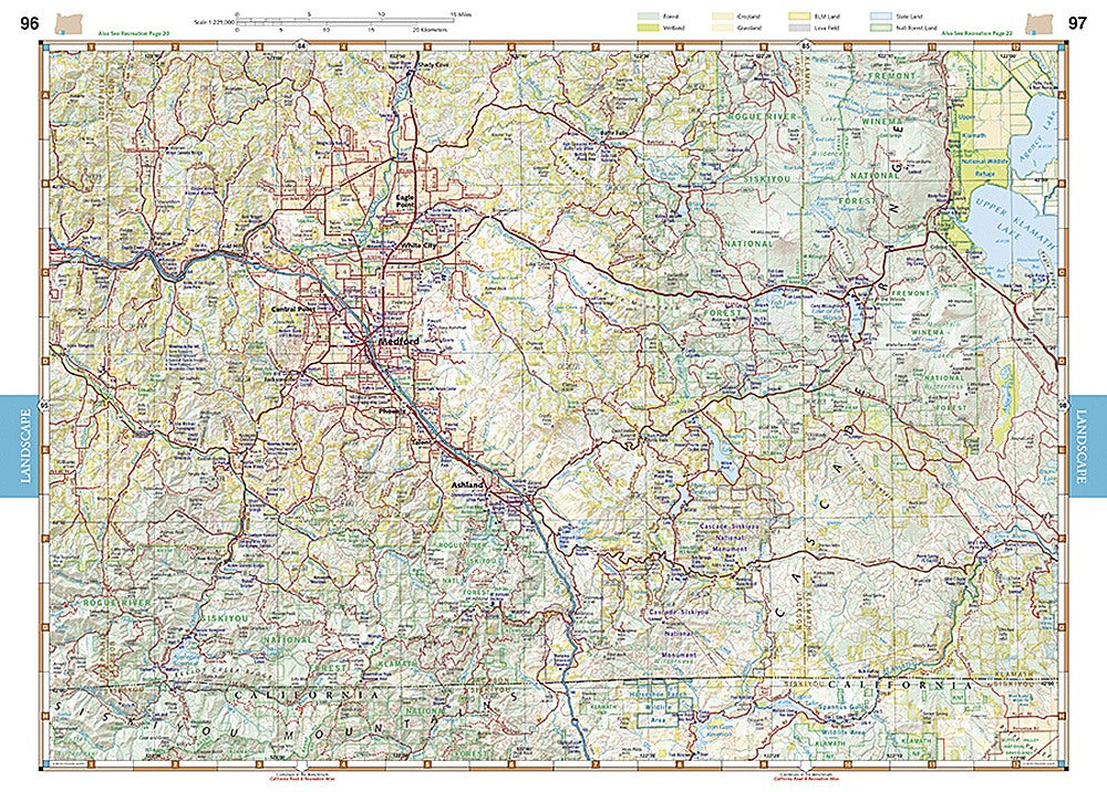 Oregon Road & Recreation Atlas by Benchmark Maps - Map Sample