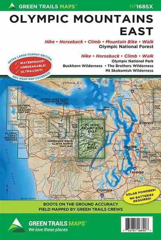 Olympic Mountains East, WA - Green Trails Map #168SX