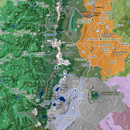 Oregon Biom Map Oregon Ecological Regions Map – Metsker Maps