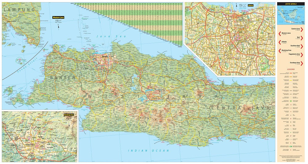 Java & Bali Travel Map by Periplus