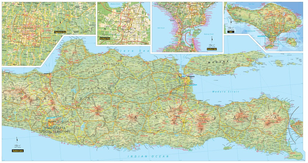 Java & Bali Travel Map by Periplus
