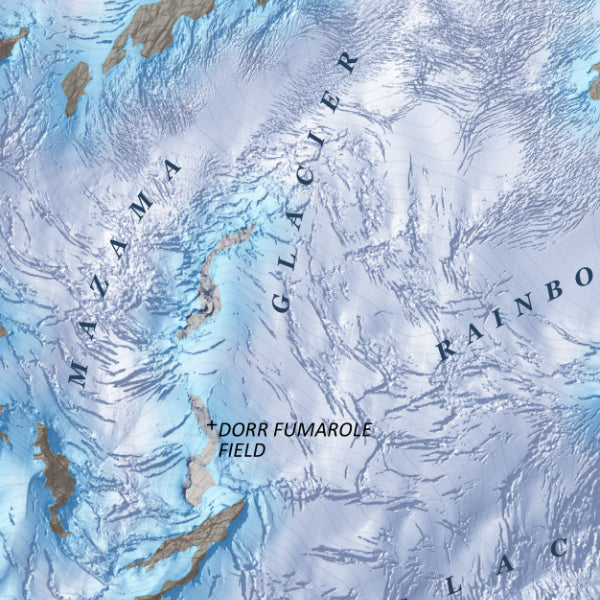 Glaciers of Mount Baker Souvenir & Reference Map - Detail (Dorr Fumarole Field)