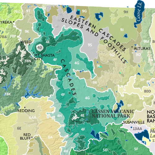 California Ecological Regions Reference Map - Detail
