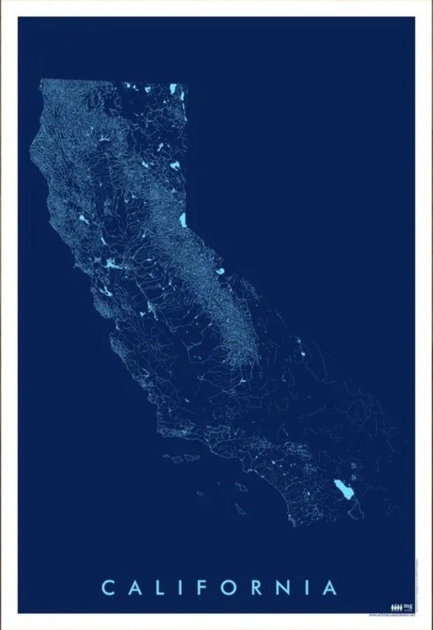 California State Rivers / Hydrology Map by Mitchell Geography