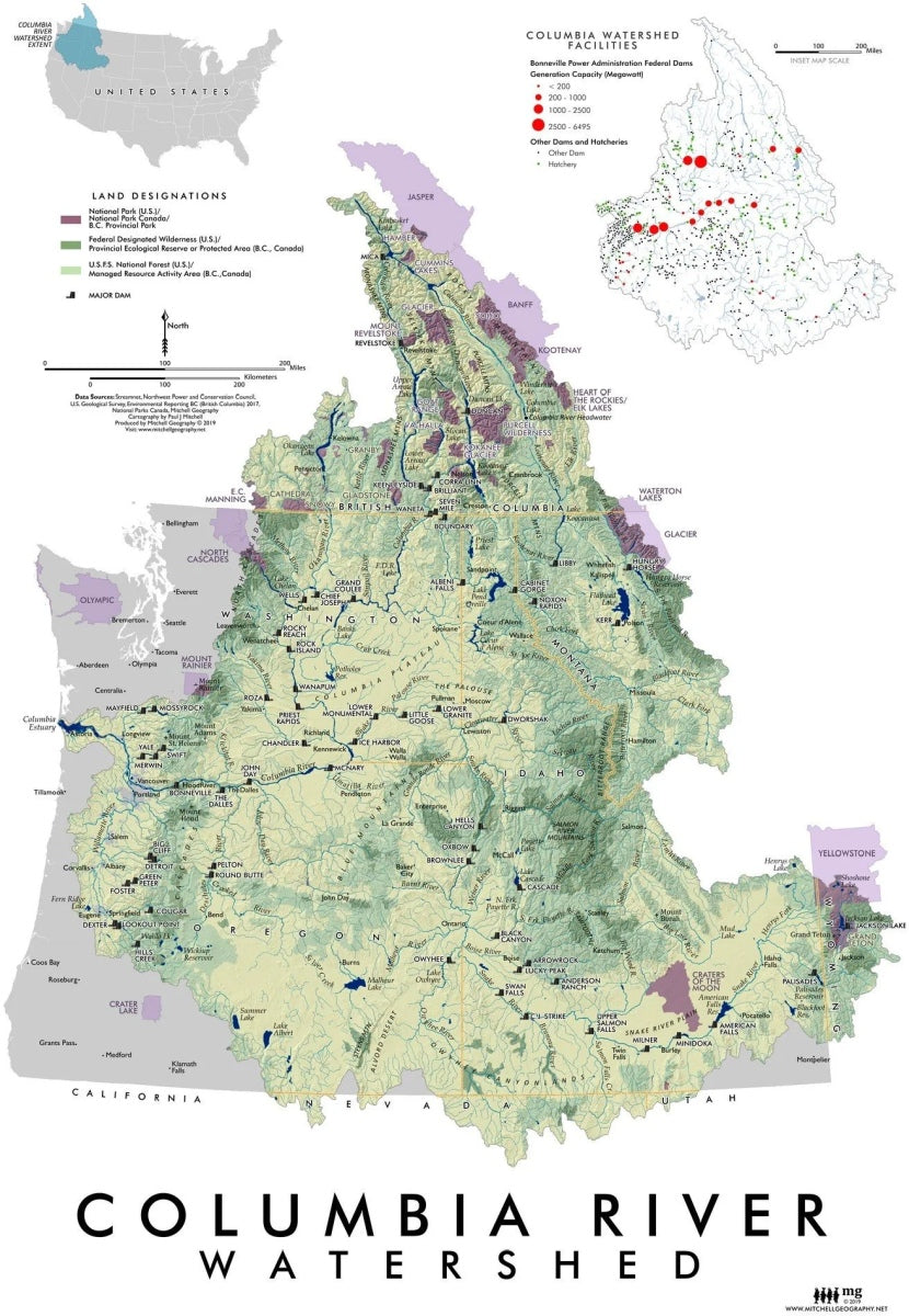 Columbia River Watershed Reference Map
