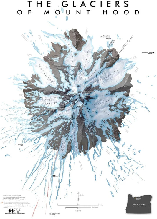 Glaciers of Mount Hood Souvenir & Reference Map