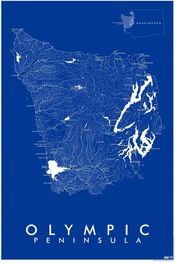 Olympic Peninsula Rivers / Hydrology Map