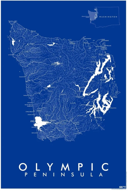 Olympic Peninsula Rivers / Hydrology Map
