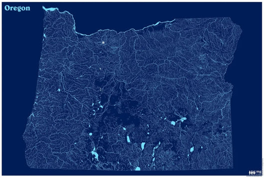 Oregon State Rivers / Hydrology Map