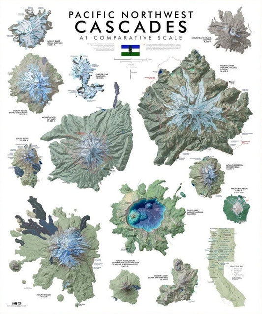 Pacific Northwest Cascades Comparative Reference Map
