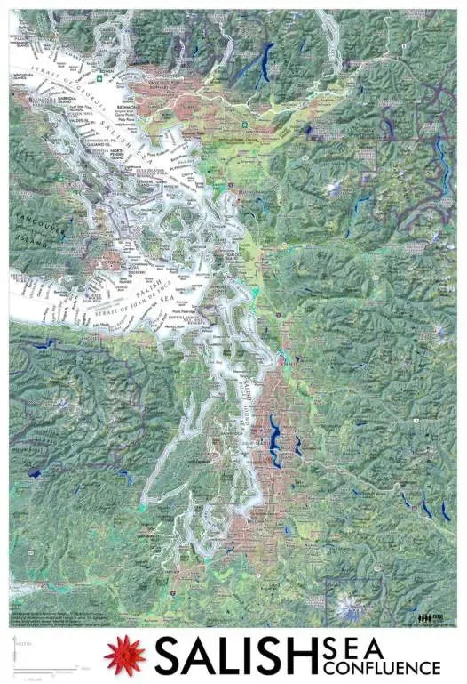 Salish Sea Regional Reference Map – Metsker Maps