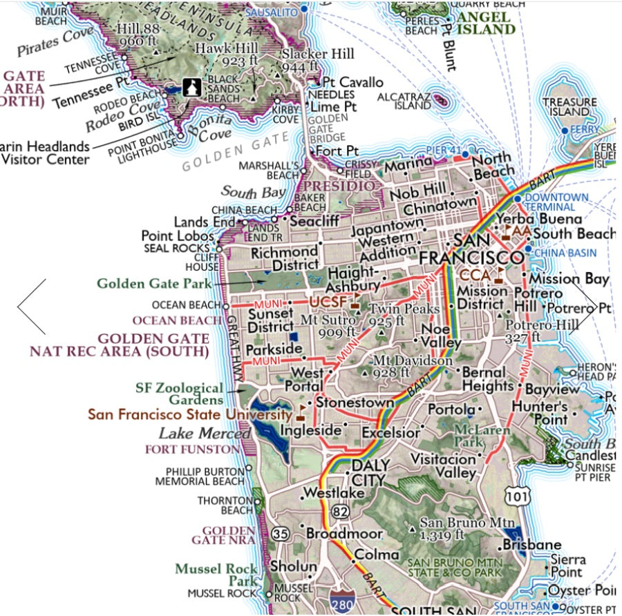The Greater San Francisco Bay Area Reference Map - Detail
