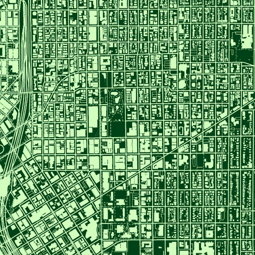 Seattle City Art Map by PMG - Detail (Building Foot Prints)