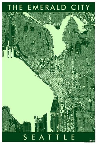 Seattle City Art Map by PMG - Small