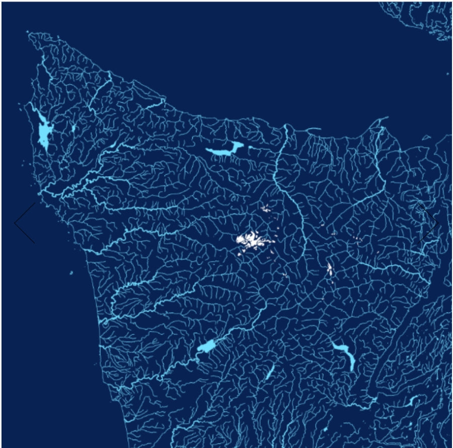 Washington State Hydrology Map Graphic - Detail
