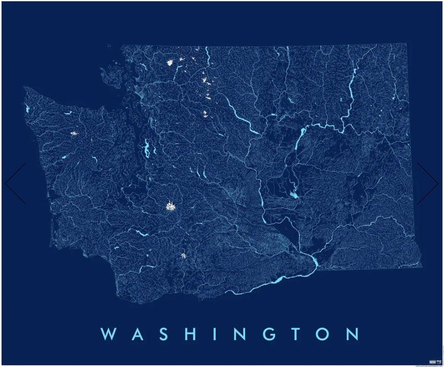 Washington State Hydrology Map Graphic