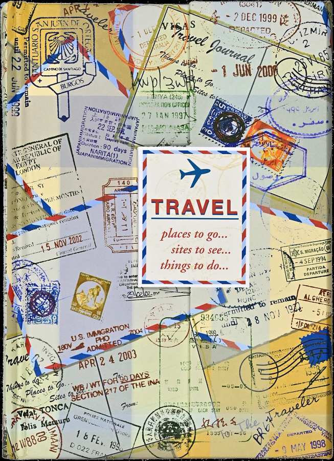 Compact Travel Journal "Travel Ephemera" - 5" x 7" - Cover