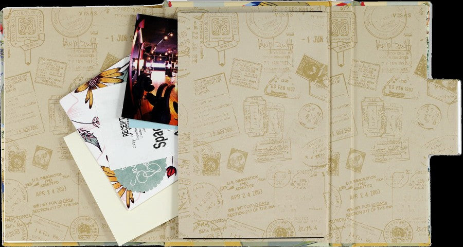Compact Travel Journal "Travel Ephemera" - 5" x 7" - Binder Detail