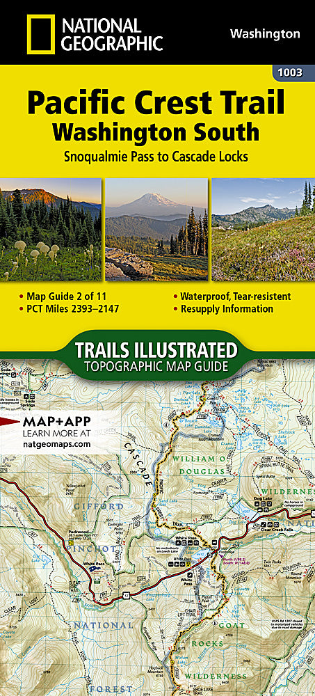Pct Earth Map Pacific Crest Trail - Washington South Topo Map Guide Booklet #1003 ...
