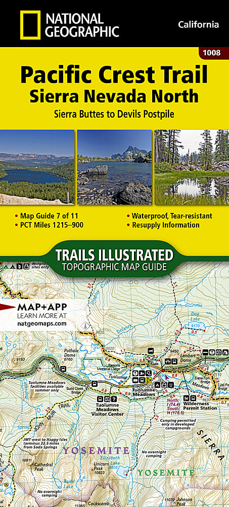 Pct Earth Map Pacific Crest Trail - Sierra Nevada North Topo Map Guide Booklet #1008 ...