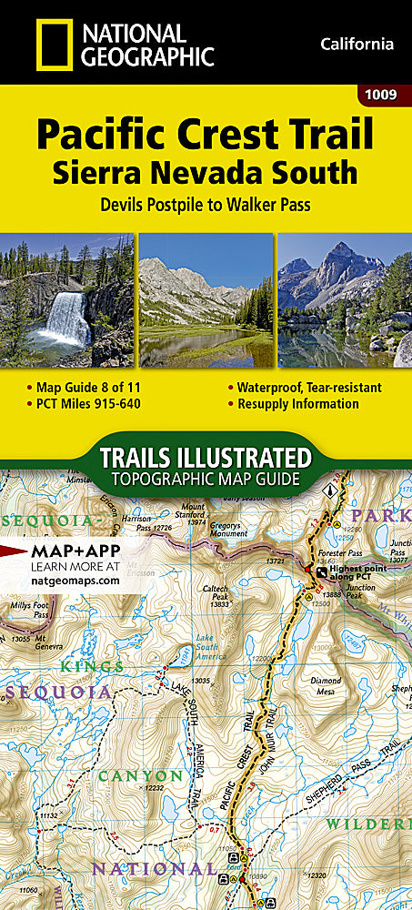 Pacific Crest Trail - Sierra Nevada South Trails Illustrated Topographic Map Guide Booklet #1009 - Cover