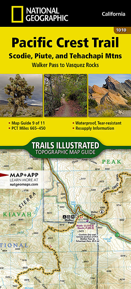 Pacific Crest Trail - Scodie, Piute & Tehachapi Mtns Trails Illustrated Topographic Map Guide Booklet #1010 - Cover