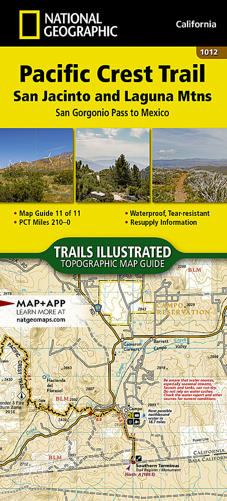 Pacific Crest Trail - San Jacinto & Laguna Mtns Trails Illustrated Topographic Map Guide Booklet #1012 - Cover