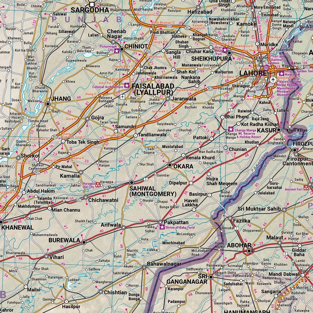 Pakistan Road Map by Freytag & Berndt - Map Detail