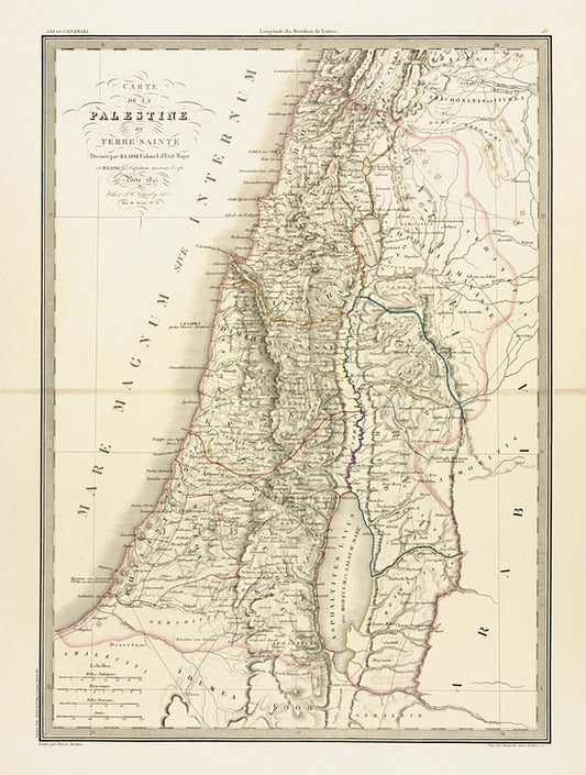 Antique Map of Palestine 1842
