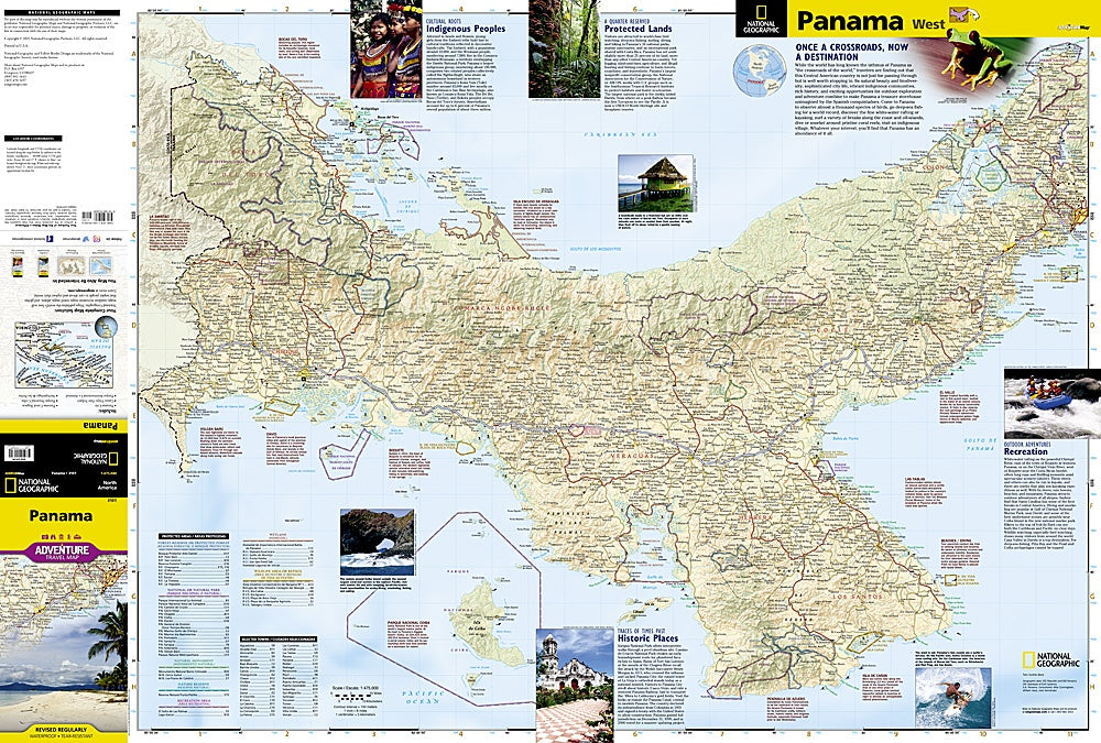 Panama Adventure Travel Map by National Geographic - Map Detail (West)