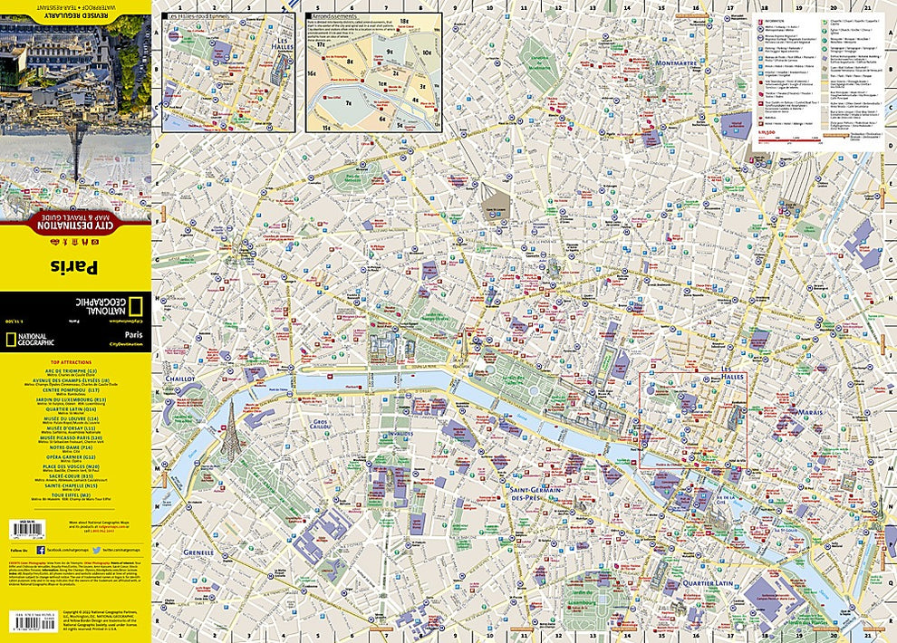 Paris Destination Map & Travel Guide by National Geographic – Metsker Maps