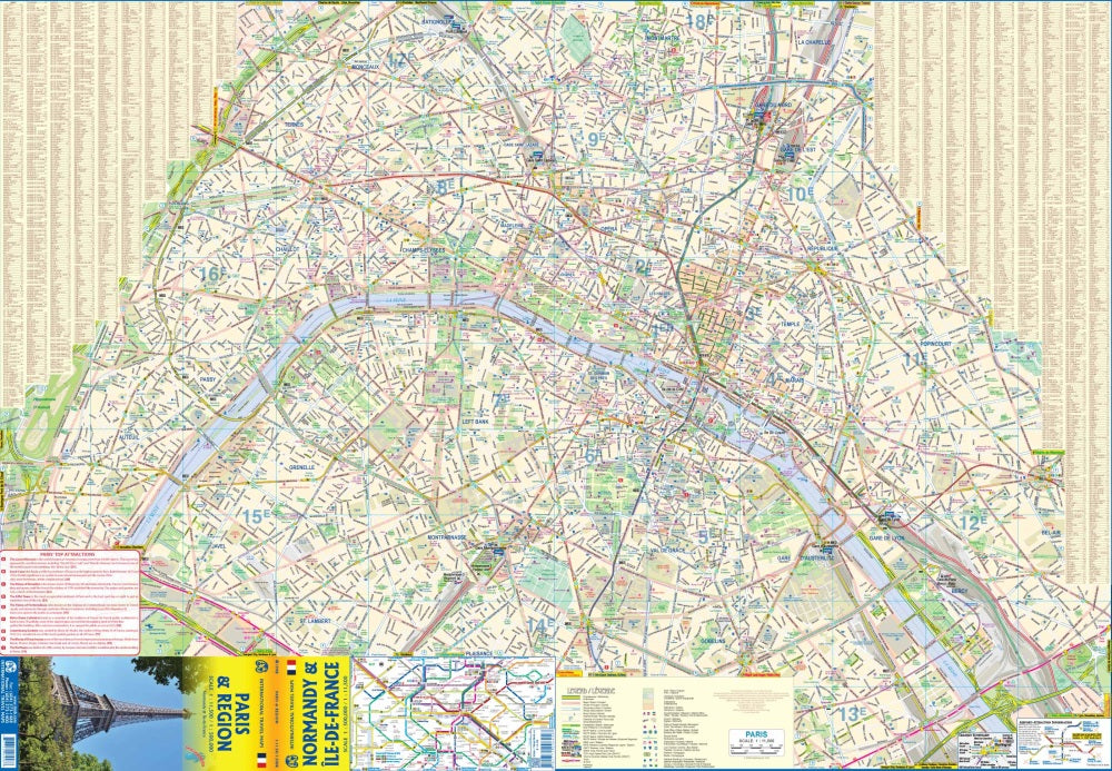 Paris & Region Travel & Reference Map by ITMB - Paris Map Detail
